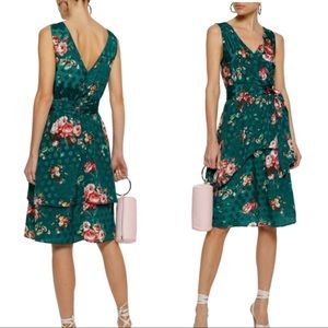 Kelson wrap floral-print jacquard dress